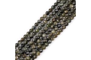 GEM-INSIDE CREATE YOUR OWN FASHION GEM-Inside AA-Qualität, natürlicher Turmalin-Edelstein, Quarz, facettiert, rund, winzig, klein, Abstandshalter, Perlen für Schmuckherstellung, Armband, Ohrringe, Charms, voller Strang, 38,1 cm, Grün