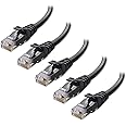 Cable Matters 5-Pack 10Gbps Snagless Short Cat6 Ethernet Cable 1.5m (Cat6 Cable, Cat 6 Cable) in Black 1.5 Meter