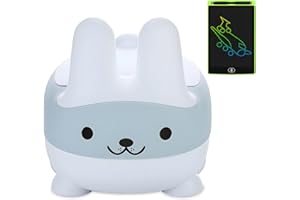 Amfabilæ Vasino per Bambini WC con Tavoletta Grafica, Simpatico Coniglietto, Vasino per Bimbi con Coperchio e Comoda Seduta Ergonomica,Mini Vasetto Per Educazione alla Toilette(verde vintage)