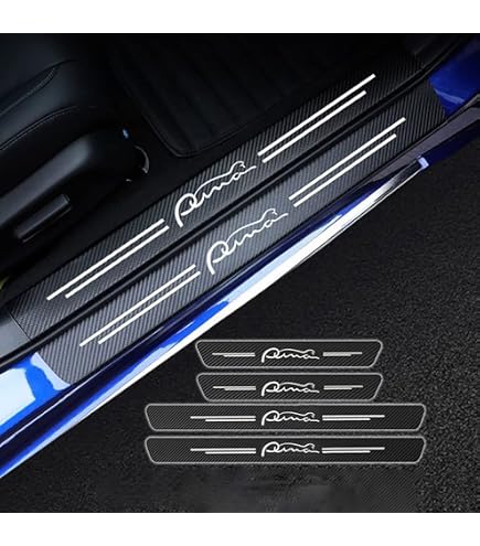 Protection Voiture Plinthes Fibre De Carbone Pour KIA XCeed - Lot 4 Pièces Anti-Rayures