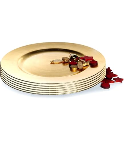 Dekoteller Silber, 33 Cm - Platzteller Mit Metallic-Optik Für Weihnachten & Feiern