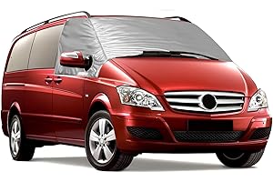 SOEKODU Cubierta del Parabrisas Compatible con Mercedes Benz Vito II W639 2003-2014, Parasol Ventana Delantera, 100% Opaco, Bloquea Los Rayos UV, Protector de Parabrisas Delantera Resistente Intemperie