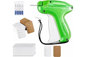 ilauke Taggpistol för kläder, taggpistol för kläder, kimble gun med 200 prislappar, 5 taggningsnålersättning, 2 000 taggar hullingfäste för strumpor, hatt, plagg