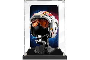 icuanuty Acryl Vitrine für Lego 75327 Luke Skywalker Red Five Helm, Staubdichte Vitrine für Modelle Sammlerstücke (Nur Vitrine)