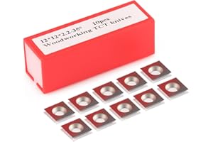 HOZLY Lot de 10 plaques de coupe réversibles - Lames de rechange - Inserts en carbure de tungstène - Aiguisées sur le côté carré - En carbure de tungstène interchangeable - Pour fraise plane, outil de