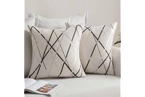 ‎MIULEE MIULEE 2er Set Kissenbezug Chenille Geometrisch Dekokissen Dekorativ Sofakissen Moderne Kissenbezüge Kissenhülle Zierkissen Deko Kissen Couchkissen für Sofa 40x40 cm Milchig weiß