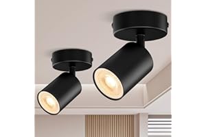VIIIVA LED Deckenstrahler 1 Flammig Schwenkbar 2 Stück, Schwarz Deckenleuchte GU10 Deckenlampe Wandstrahler, Strahler Metall Küchenlampe Spotlight Lampe Deckenspots für Wohnzimmer Küche (Ohne Leuchtmittel)