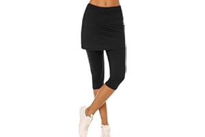 MAXMODA Women's Running Skort/Running Trousers Hockey Skirt Tight Capris Gym Yoga Trousers