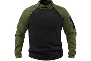 GÉNÉRIQUE Hommes Tactique Armée Polaire Pull Veste Militaire Athlétique Sport Haut Chaud Zippé Sweatshirt sans Capuche Coupe-Vent Chandails Travail Loisir
