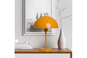 bamyum Lipeo Lámpara Retro Amarillo, E27 Lámpara Sobremesa Lámpara de Mesa Industrial Moderna Lámparas de Mesa de Metal Para Dormitorio Lámpara de Noche Decoración de Setas Para El Hogar…
