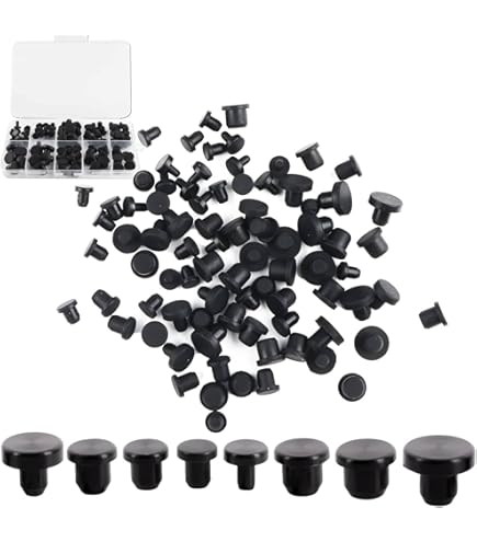 VEGCOO 100 Stück Silikon Stopfen Set - 10 Größen Für Löcher 4-11mm