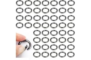 Ring Karabiner,40 Stück Runde Karabiner Rund Karabinerhaken Wanfoou 20 mm Schlüsselringe kleine karabinerhaken Für den Alltag am Rucksack oder am Schlüsselbund,DIY Handwerk Karabiner(Schwarz)