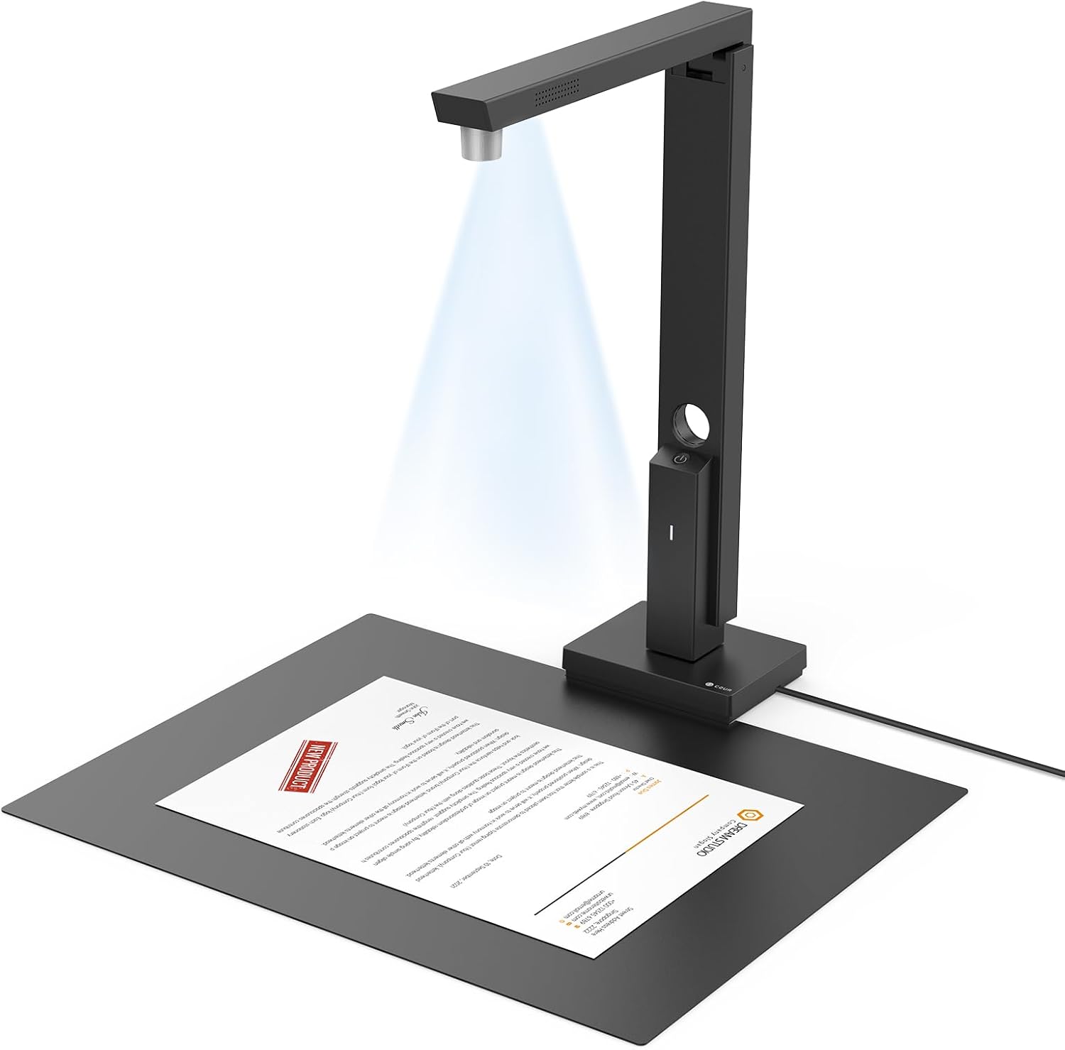 CZUR Lens 1200 Pro Escáner de Documentos Portátil, Escáner Vertical para Documentos, Escáner Plano A4, OCR Rápido 1 s/Página, Cámara de Escaneo de 12 MP, Fácil de Usar para Mac y Windows