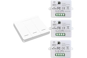 DieseRC interruttore senza fili della luce, interruttore di sicurezza trasmettitore RF e controller ricevitore 10A, installazione semplice per lampade fino a 1500W