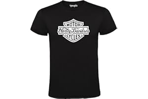4PEOPLE T-shirt noir avec logo Harley Davidson 100 % coton pour homme Tailles S M L XL XXL