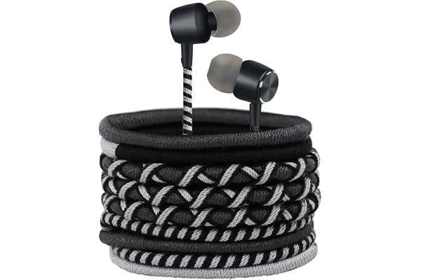 URIZONS Écouteurs Intra-Auriculaires coloré tressé - 3,5mm avec Isolation phonique et Micro, Son des Basses, contrôle du Volume, léger, Compatible avec iPhone, iPad, MP3 Samsung