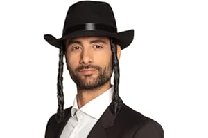 Boland - Sombrero para adulto, sombrero con rizos en las sienes, tocado, sacerdote, religión, accesorio, disfraz, carnaval, mascarada