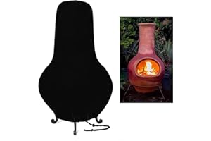 JK-GMTE Protective Fire Pit Heater Cover, Waterproof Outdoor Patio Chiminea Cover (Black)