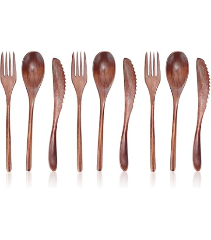 8 Holzlöffel Set – Handgefertigte Mini-Löffel, 14,5 Cm – Für Honig, Tee, Kaffee, Gewürze & Mehr