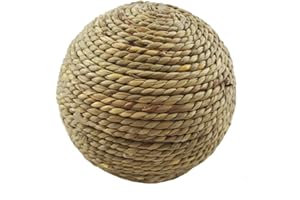 Qikam Jouet Lapin, Balle pour Lapin Balle De Paille d'her-be Naturelle Boule De Graisse Jouet pour Lapin Nain Jouet Lapin À Ronger, pour Lapin, Hamster, Cochon d'Inde Et Petits Animaux