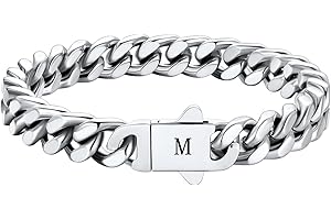 HAYOUWAY Armband Herren mit Buchstaben Edelstahl Panzerkette Silber Gold Armbänder für Herren Gravur A-Z Personalisierte Geburtstag Jahrestag Vatertag Weihnachtsgeschenke für Männer Papa Freund Sohn