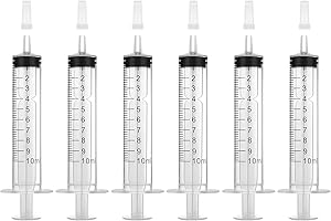 Mooshy Plastic Syringe Set, 6 pcs Measuring Syringe No Needle Colostrum Syringe Syringe 10ml Medicine Syringe, Syringes for Scientific Labs, Watering, Feeding Pets, Oil or Glue Applicator