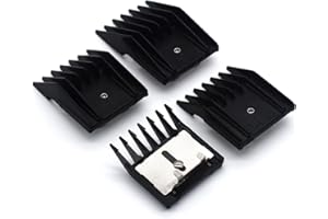 ZEROKIWI 4 peines guía para accesorios de cortadora de animales profesional A5, 3, 6, 10, 13mm, compatibles con Oster A5 Andis AG BG Wahl KM Series y la mayoría de los peluqueros de mascotas estilo A5 (Negro)
