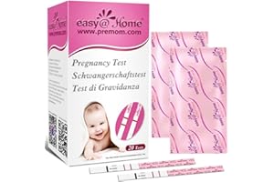 ‎EASY@HOME Easy@Home 20 x Schwangerschaftstest Frühtest 10 miu/ml - Empfindliches und Schnelles Test - Frühschwangerschaftstest Ultra Frühtest Schwangerschaft Streifen (20 HCG Tests)