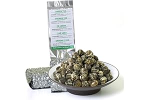 GOARTEA 100g / 3.5oz Supreme Jasmine Pearls Tea Jasmine Tea Té Verde de Jazmín Jasmine Green Tea Jasmine Perlas Té Verde