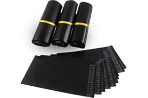 HVDHYY 100pcs Enveloppe Plastique Expedition Noir Sac D'expédition Emballage Colis Vetement 25cmX35cm Conditionnements Plastique Polystyrène Pochettes Envoie Colis Vinted Étanches/Autoadhésifs