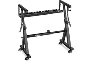 CAHAYA Soporte de Teclado Resistente Ajustable en Ancho y Altura Compatible con Teclados de 66, 76, 88 Teclas Piano Digital Estilo Z (Actualizado)