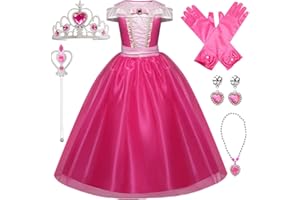 Kosplay Fille Robe de Princesse Aurore Déguisement de La Belle au Bois Dormant Anniversaire Fête Halloween Noël Partie Carnaval 130