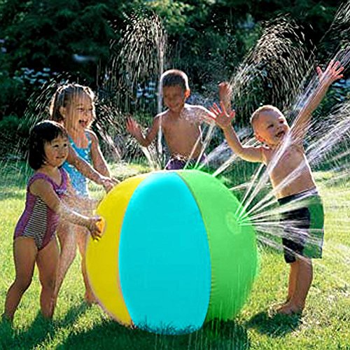 Unbekannt per Scherzt aufblasbares Wasser-Sprinkler-Spielzeug-Spritzen und Sprühball mit 4 Wasser-Tüllen-Sommer-Spaß-Spielwaren für Den Garten-Pool-Strand, der Wasser Spielt (Ball)