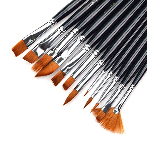 SUMERSHA Nylonhaar Pinselset Ölmalpinsel Künstler Aquarell Acryl Ölmalerei Supplies 12pcs - 5