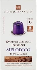 10 Capsule Monodose Espresso Melodico 100% Arabica Il Viaggiator Goloso