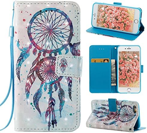 iPhone 6 Flip Case, iPhone 6S Leather Wallet Case, Rosa Schleife PU Leather Color Painting Magnetic Flip Folio Bookstyle Kickstand Bumper Phone Case Protective Shell Skin Cases Covers for iPhone 6/6S