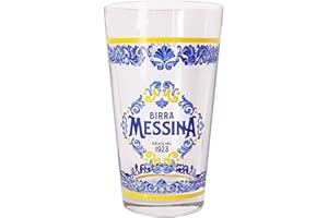 BIRRA MESSINA Verres à bière originaux de Messine, ensemble de 6 pièces capacité 0,2 cl