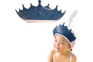 AMBOLIO Duschhaube Kinder,Baby Duschhaube Krone,Duschhaube Baby,Baby Duschhaube Silikon,Einstellbare Baby Duschhaube,Universelle Baby-Duschhaube für Augen-Ohren- und Gesichtsschutz.（Blau）