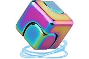 Asheyya Fidget Cube Spinner Magnetic Fidget Toy for Kids Adults, 2 In 1 Puzzle Block Hand Figner Spinner Metal for Stress Relief