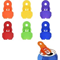Ouvre-canettes Manuel - 6 Pièces Colorées - Protection Doigts Et Anti-poussière - Pour Canettes 180 à 470ml - Idéal Fête, Barbecue
