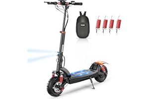 iScooter ix6 Patinete Electrico Adultos, 1000W Motor, Autonomía 50-60km, 17.5AH Batería, Antirrobo Scooter Eléctrico Adulto Plegable, Patinete Eléctrico Todoterreno con Bolsa, Carga 150kg