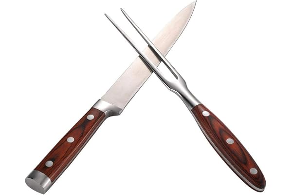 Ensemble de couteaux et fourchettes à découper EVTSCAN, dîner de cuisine rôti de dinde à la viande barbecue de qualité supérieure en acier inoxydable