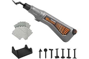 Bucasso Levigatrice a penna senza fili, velocità variabile e ricarica USB con luce LED, utensile elettrico multiuso per levigatura, lucidatura, finitura, artigianato fai da te (Grigio)
