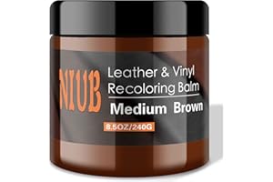 NIUB Leather Recoloring Balm, 8.5Oz Medium Brown Leather Color Restorer, Leather Scratch Remover, Leather Restorer for Couches,Furniture,Leather Shoes, Leather Couch Paint, Quick Dry Leather Balm