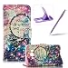Produktbild Für Samsung Galaxy J5(2016 Modell) SM-J510 Hülle Ledertasche Wallet Case,Bookstyle Magnet PU Leder Standfunktion Kompletter Schutz Kartenfach Wallet Cover für Samsung Galaxy J5(2016 Modell) SM-J510,Herzzer Mode Gute Qualität [Bunte Sternenhimmel Muster] Schutztasche Schutzhülle Handyschale Hülle Flip Case Cover für Samsung Galaxy J5(2016 Modell) SM-J510 + 1 x Frei Lila Handy Halterung Ständer + 1 x Frei Lila Touch Pen Stift Stylus