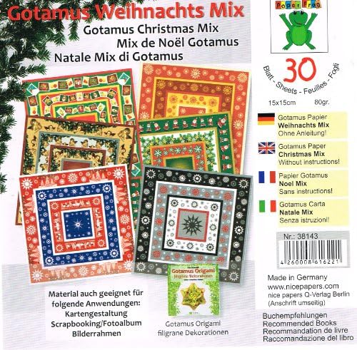 30 Sheets Christmas Mix Origami Craft Paper for Children or Adults