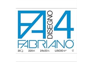 Fabriano 05200797 Disegno 4, Liscio, 33 x 48 cm, 220 G/Mq, 20 Fogli