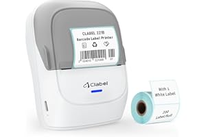 CLABEL Mini Portatile Stampante per Etichette: 221B Bluetooth Termica Etichettatrice Adesive Compatibile con iOS e Android Label Printer con 1 Rotolo di Etichette per Ufficio Casa Prezzo(Grigio)