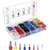 QeeHeng Electrical Crimp Terminals 1200 Pieces, Electrical Wire Terminals 0.5mm&sup2; to 10mm&sup2;, Electrical Connectors Single and D