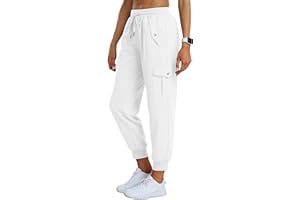 JINSHI Pantalon de Randonnée Femme Cargo Jogging Pantalon Léger Respirant Pantalon Sport Extérieur Trekking avec Multi-Poches